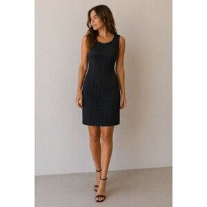 NICOWA Black Mid-Length Sleeveless Stretchy Zip Up Dress Women's Size 4 - 107101